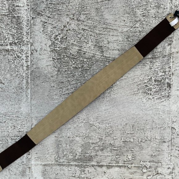 Linea Pelle LP Blue Women belt Brown Elastic Belt Gold Hardware Size US M/L new - Picture 8 of 12